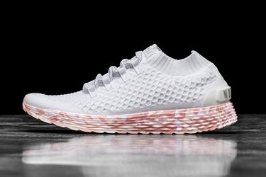 Nobull Knit Runner Men's Running Shoes White Rose | Australia (KV2637)